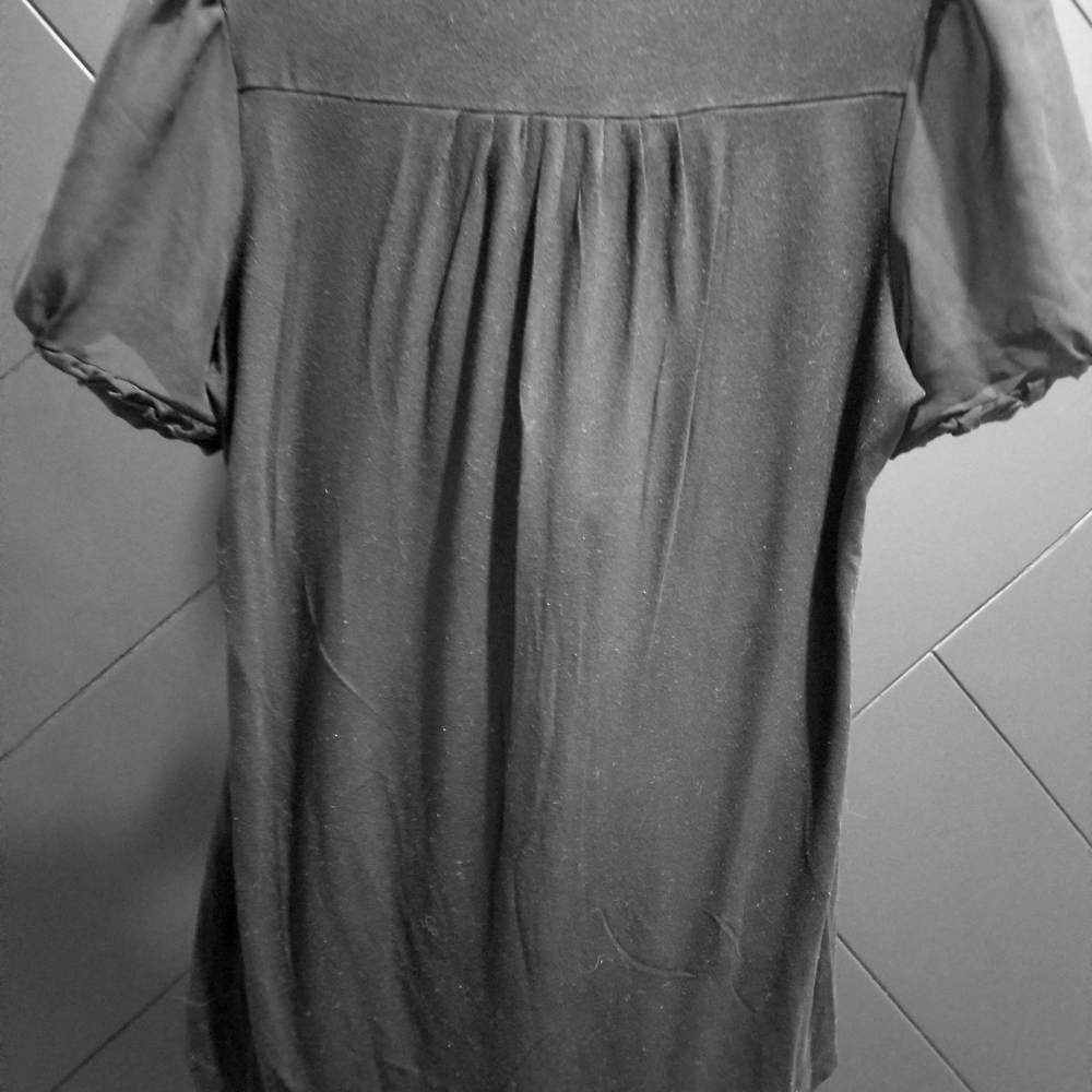 Chic Black Women's Blouse with Ruffle Detail - Picture 2 of 3